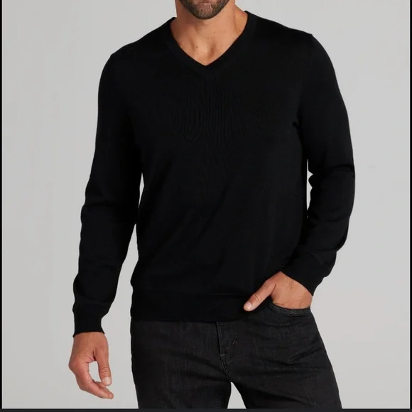 Joseph Men's Cashmere Charcoal V-Neck SweaterEUC